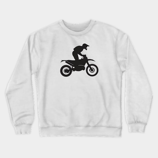 Trail Rider Silhouette Black Crewneck Sweatshirt by GrumpyDog